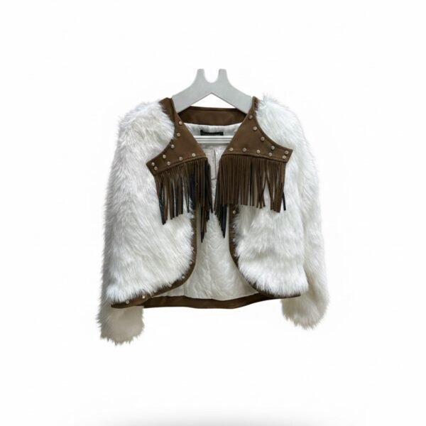 Zebra leopard fur jacket